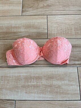 Womens Maidenform Pink Strapless Lace Bra - 34C